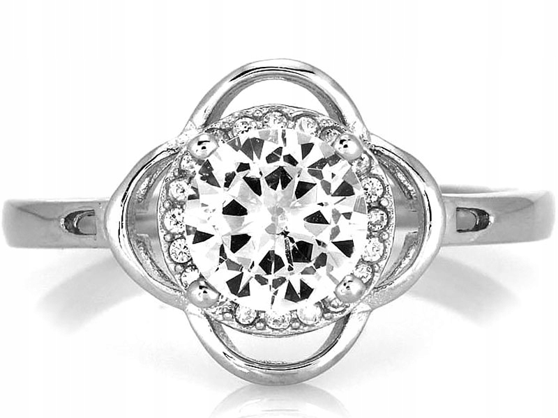 STRIEBORNÝ PRSTEŇ 925 ZIRCONIA FLOWER R19