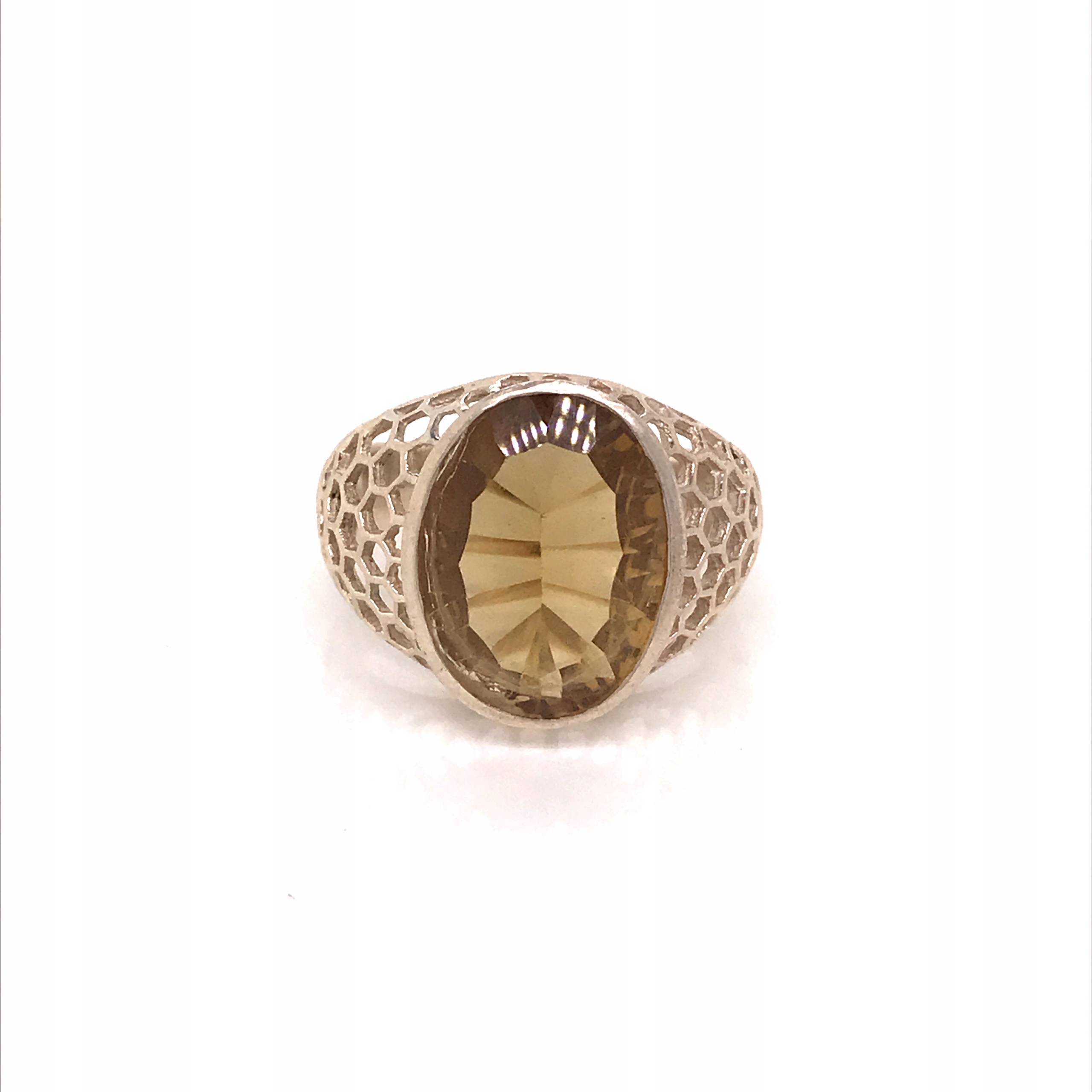 STRIEBORNÝ KRÚŽOK 925 SO ZELENÝM AMETYSTÉMOM R809