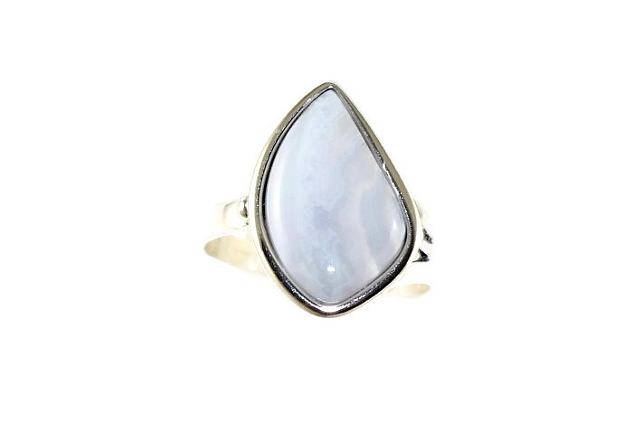 AGÁTOVÁ MODRÁ ČIPKA SILVER RING VEĽKOSŤ 19! !! !! !!
