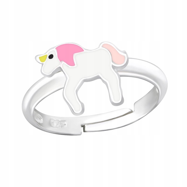 STRIEBORNÝ PRSTEN PRE DIEVČA UNICORN