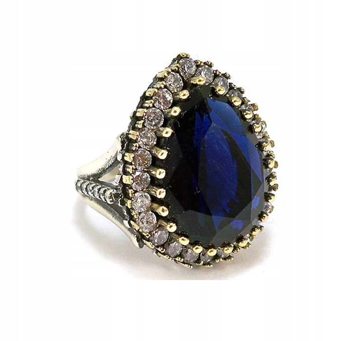 STRIEBORNÝ PRSTENEC HURREM S SAPPHIRE