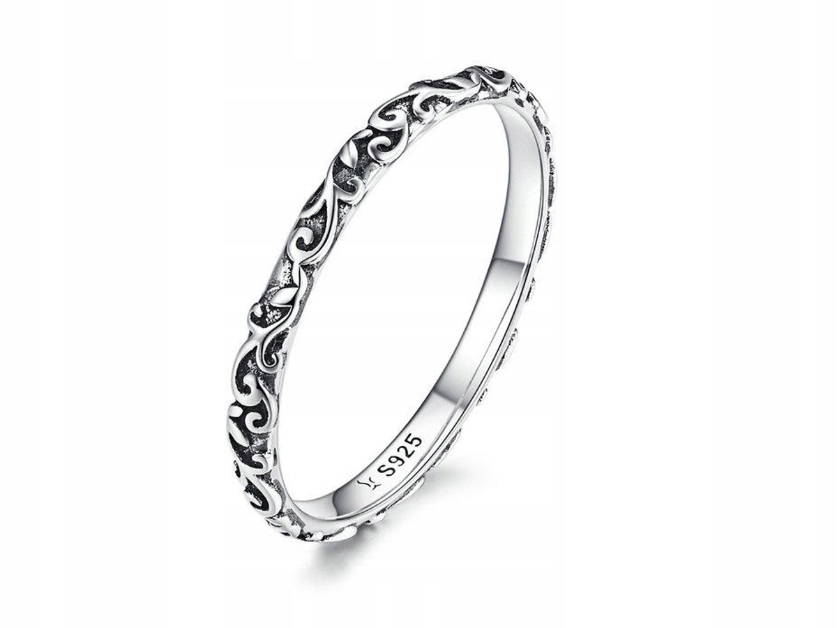 STERLING STRIEBORNÝ PRSTENEC PRSTEŇ ORNAMENT SILVER 925