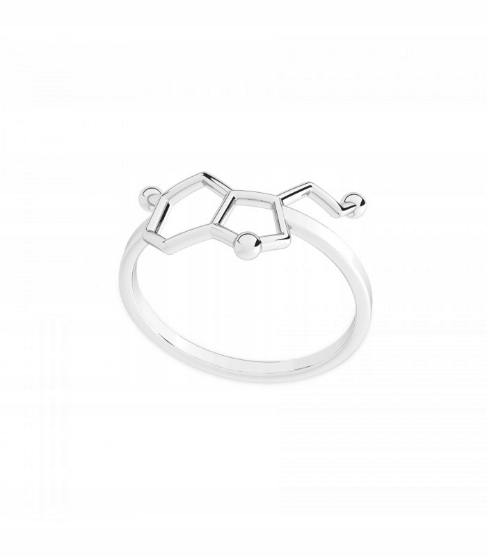 STRIEBORNÝ Prsteň SEROTONÍN CHEMICKÁ VZORCA 925