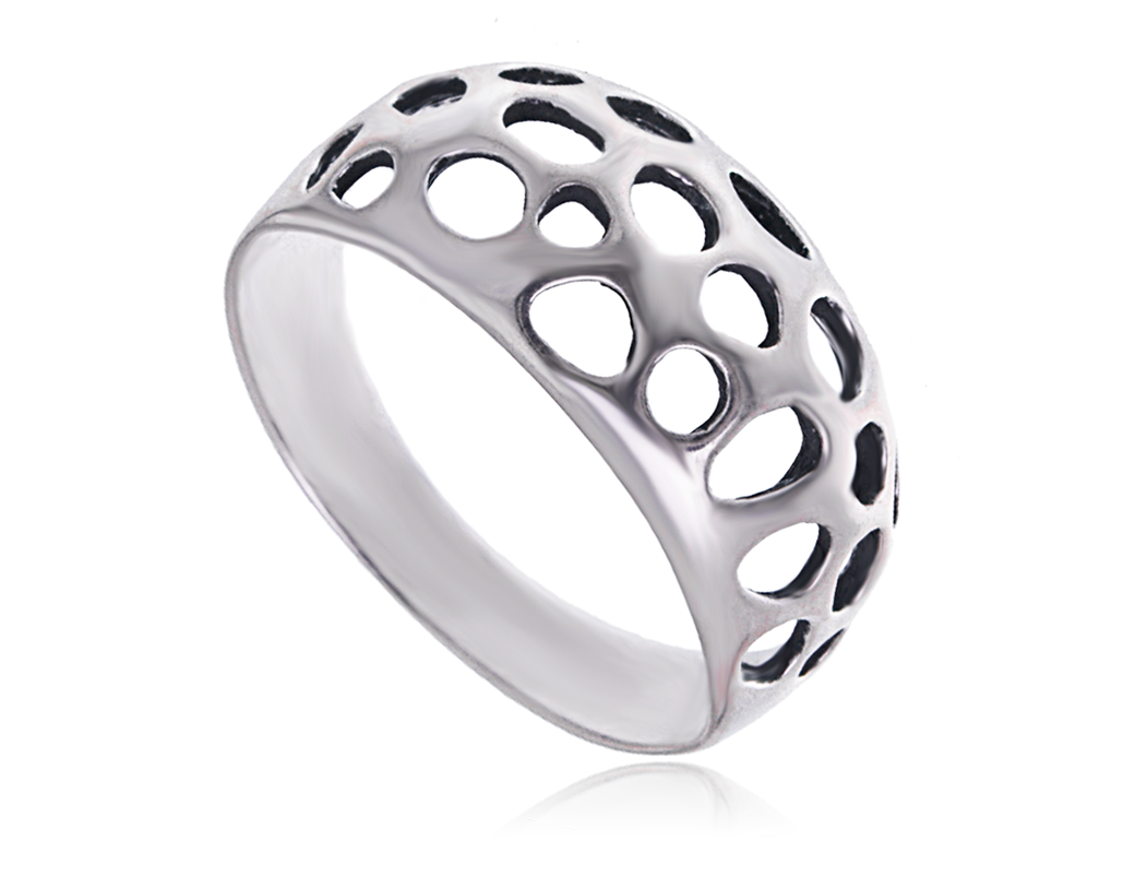 STERLING STRIEBORNÝ PRSTEŇ, ŠÍRKY, OTVORENÉ, STERLING SILVER 925