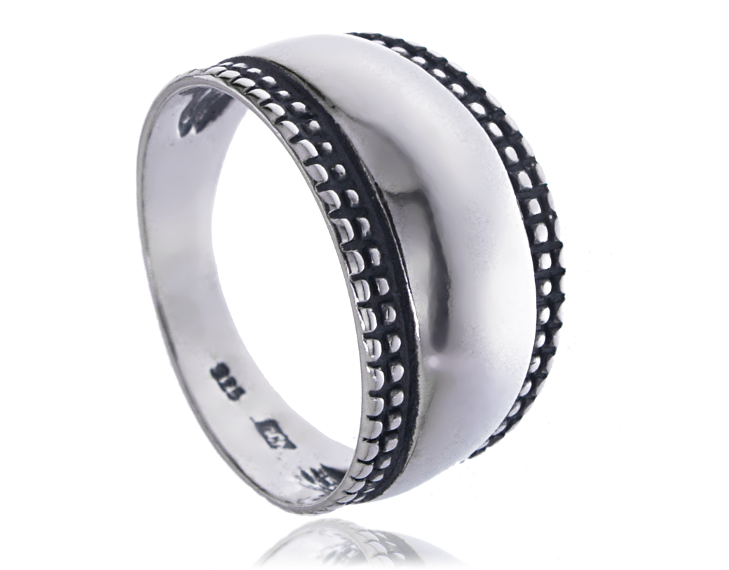 STERLING SILVER RING HIGH PLAIN SILVER 925 15