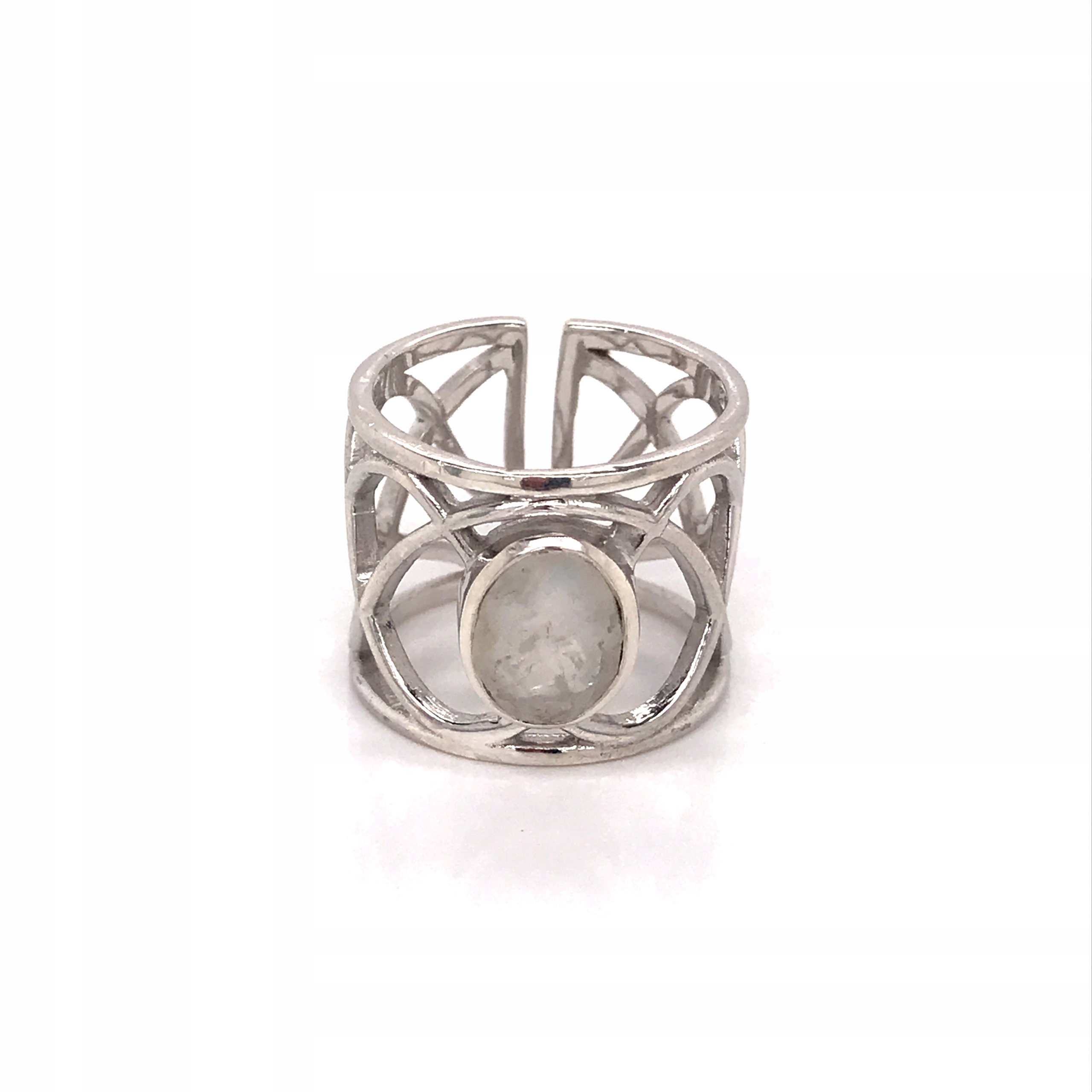 R700 MOON STONE SILVER RING