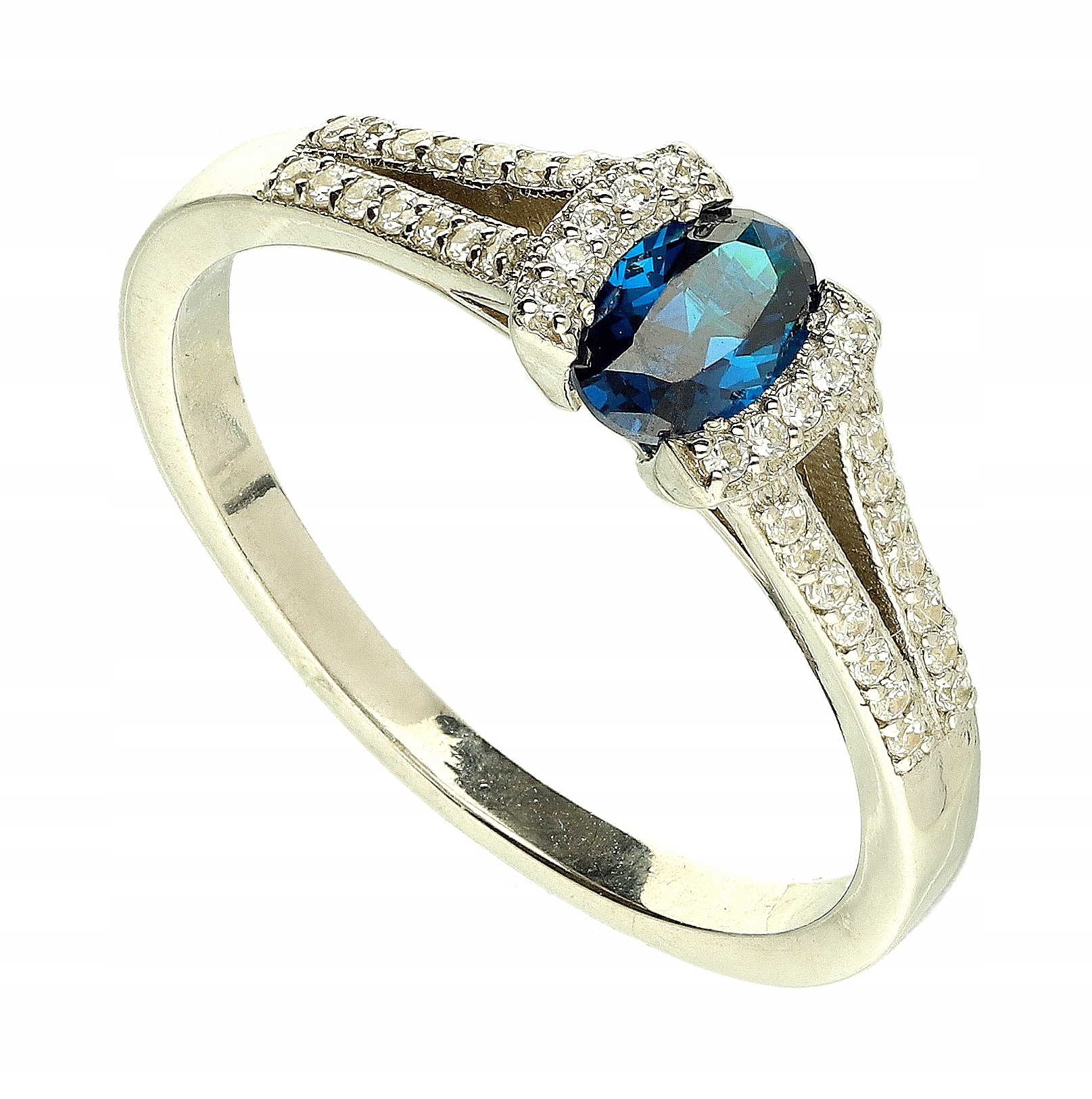 STRIEBORNÝ PRSTEŇ S SAPPHIRE P0811 AG925 (18)