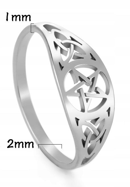 Strieborný signál Openwork Ring Pentagram R19