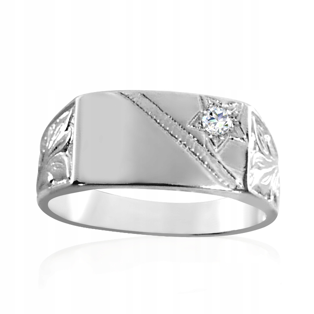 Silver Signet so zirkónom 925 hviezda + gravírovanie