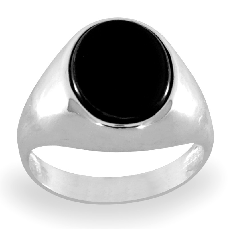 Strieborný podpis s Onyx Oval Silver 925 Gravírovanie
