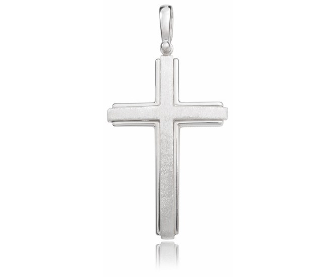 Strieborný prívesok Cross Sandy Cross satén
