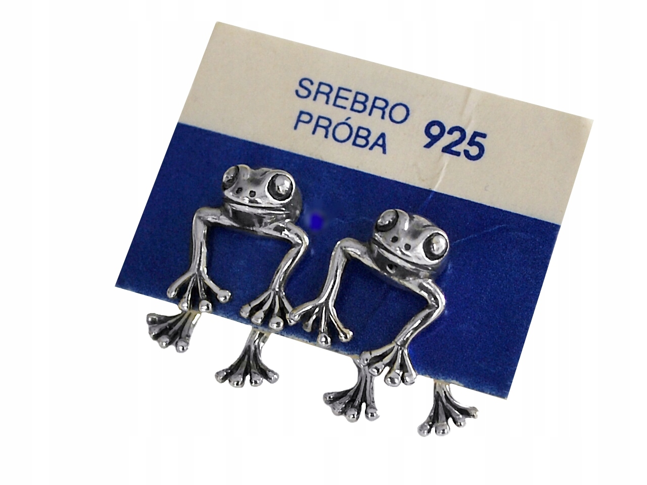 Strieborné 925 Dvojité náušnice Movelácie žaby, žaby
