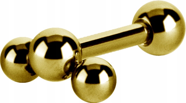 Činky SS316L BG 1,2 x 6 guličiek, triplet 2,5 mm špirála