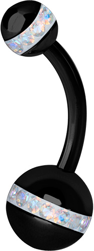 SS316L ČIERNY pupok krúžok 1,6x8 Orbit AB duo