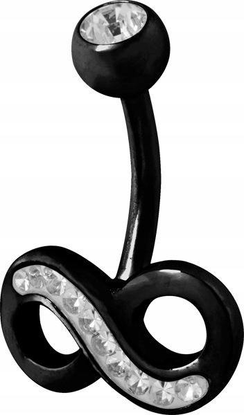 SS316L ČIERNY pupok krúžok INFINITY 1,6x8 A