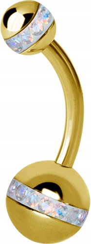 SS316L GOLD Pupkový krúžok 1,6x10 Orbit AB duo
