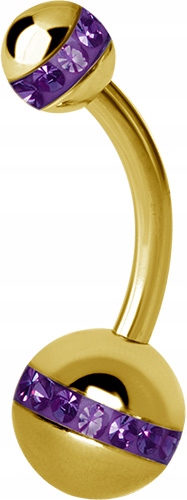 SS316L GOLD Pupokový prstenec 1,6x10 Orbit AM duo