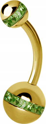 SS316L GOLD Pupkový krúžok 1,6x10 Orbit PE duo