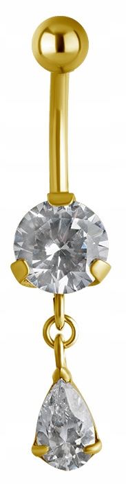 SS316L GOLD Pupokový prsteň 1,6x10 ornament m29