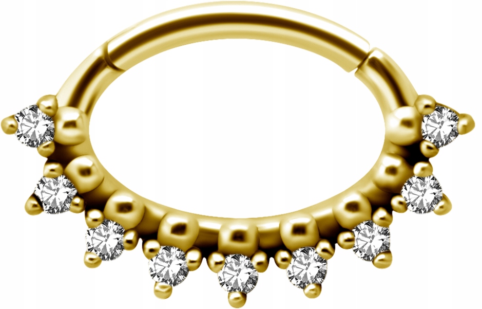 SS316L ZLATÝ sklopný segment septum daith 1,2x6 m08