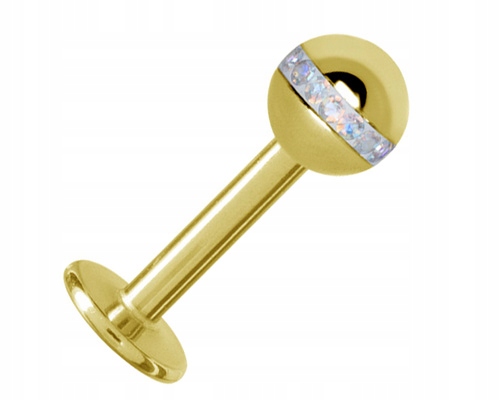 SS316L GOLD labret Orbit 1,2x10 AB