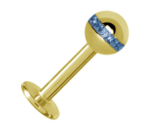 SS316L GOLD labret Orbit 1,2x8 LSA