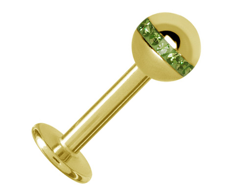SS316L GOLD labret Orbit 1,2x8 PE pre bradu