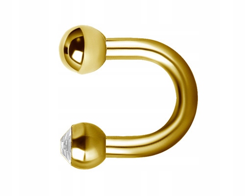 SS316L GOLD micro U 1,2x4 guličky 2,5mm CZ