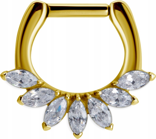 SS316L GOLD ring septum 1,2x6 * 8 MARQUISE