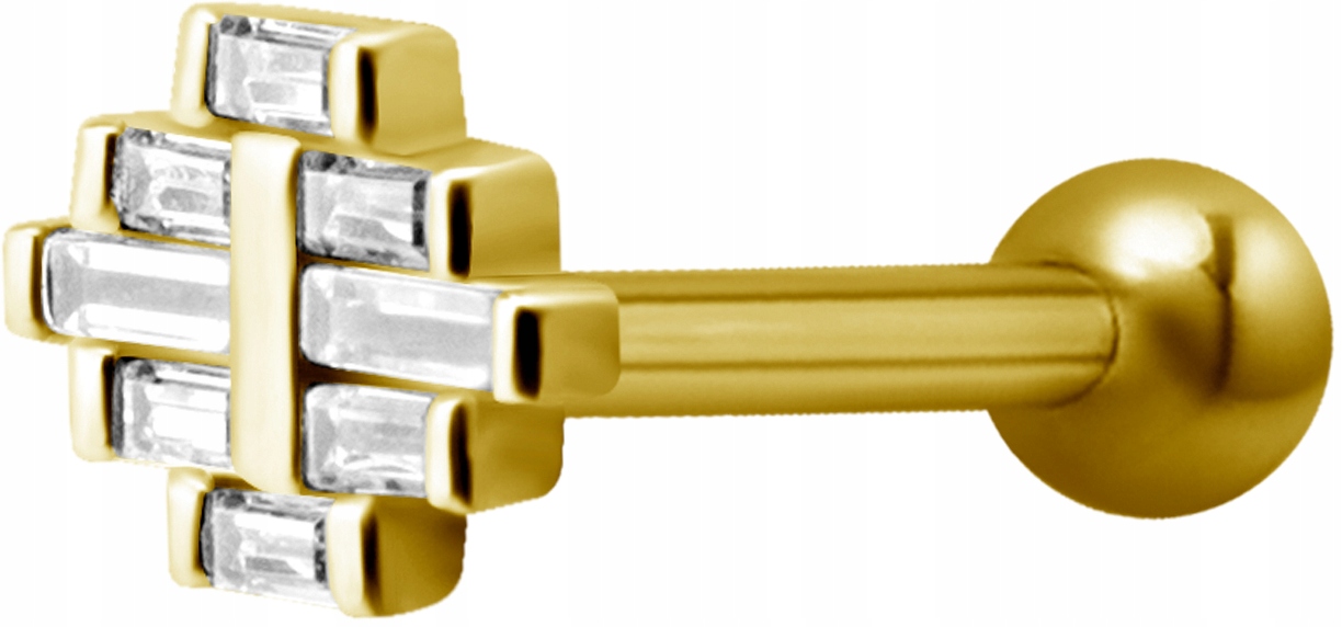 SS316L ZLATÁ činka 1,2x6 ART DECO jedna strana