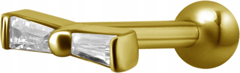 SS316L ZLATÁ činka 1,2x6 DOUBLE TAPERED jedna strana