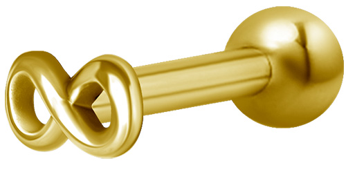 SS316L ZLATÁ činka 1,2x6 INFINITY jedna strana M05