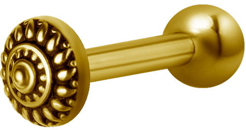 SS316L ZLATÁ činka 1,2x6 kmeňová 4mm jedna strana M19