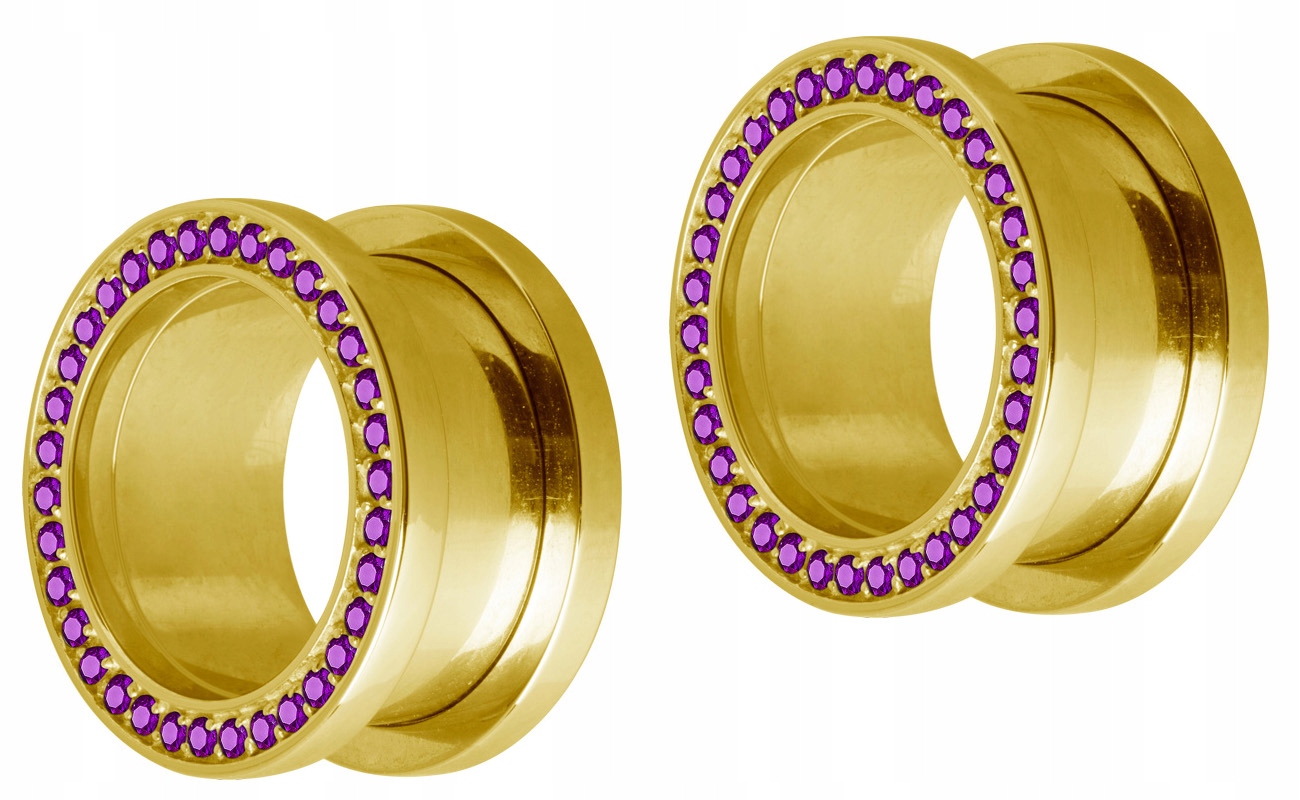 SS316L GOLD odskrutkovaný tunel 16mm PARA zirkónia AM