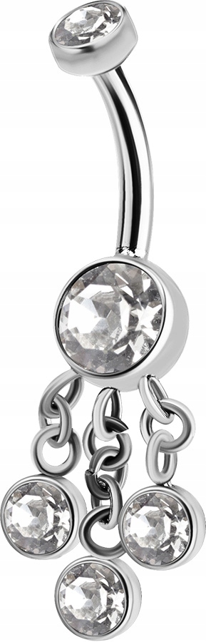 SS316L Pupkový krúžok 1,6x10 3 RIADKY BEZEL DANGLE