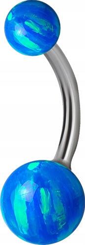 SS316L Navel krúžok 1,6x8 full opal duo BL