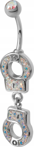 SS316L Pupkový krúžok HANDCUFF 1,6x10 AB