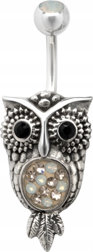 SS316L Pupkový krúžok OWL 1,6x8 B sova