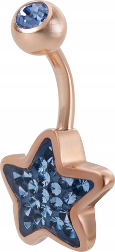 SS316L ROSE GOLD Pupokový prsteň STAR 1,6x10 C