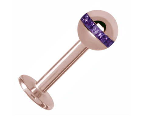 SS316L ROSE GOLD labret Orbit 1,2x8 AM na pery