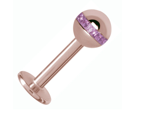 SS316L ROSE GOLD labret Orbit 1,2x8 LRO na pery