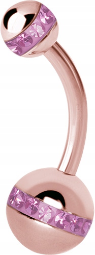 SS316L ROSE Navel Ring 1.6x8 Orbit duo LRO