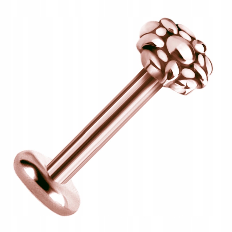 SS316L ROSE labret 1,2x6 kmeňový 6mm jedna strana M37