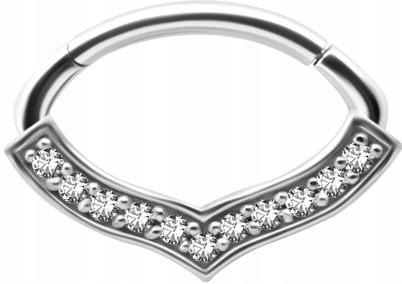 SS316L oválna sklopná septum daith 1,2x6 * 10 ZFS m07
