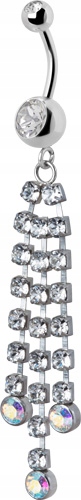SS316L dekoratívny krúžok na pupok 1,6x8 CZ m100