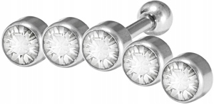 Činky SS316L 1,2x6 helix 5x CZ 3/3/3/3/3