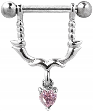 SS316L činka 1,6x12 TRIBAL HEART DANGLE PI