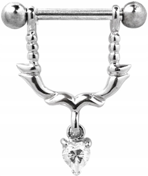 SS316L činka 1,6x12 TRIBAL HEART DANGLE WH