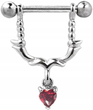 SS316L činka 1,6x14 TRIBAL HEART DANGLE RE
