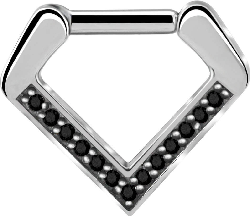 SS316L trojuholníková prepážka septa Cubic Zirconia BK